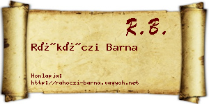 Rákóczi Barna névjegykártya
