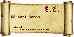 Rákóczi Barna névjegykártya