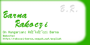 barna rakoczi business card